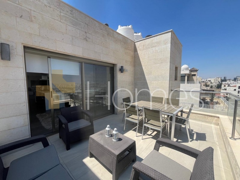 Furnished duplex last floor with roof for rent in Abdoun 190m